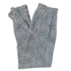 A5 Vintage Nicole Miller Sport Black White Animal Print 100% Silk Pants‎ Size 6